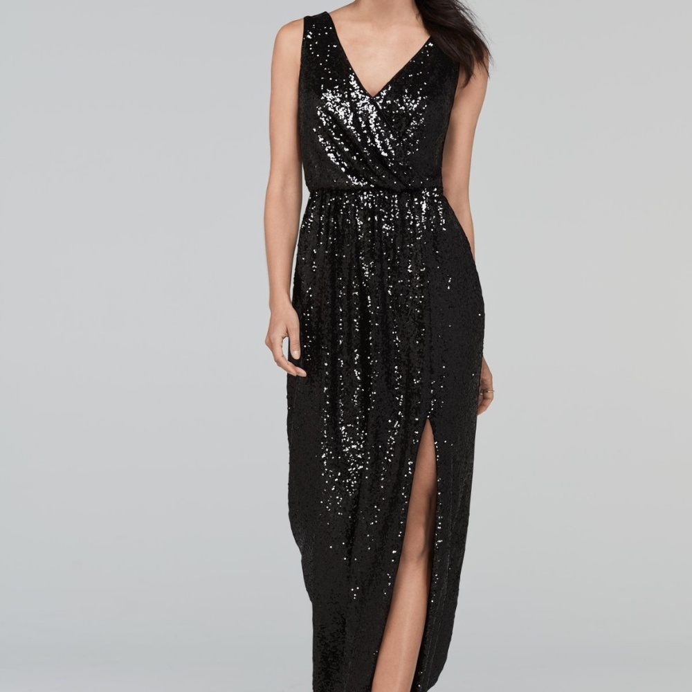 Sexy black sequin gown